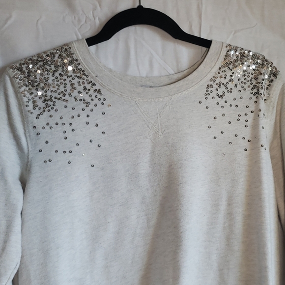 Long sleeve, sparkly shoulders, white, M. - Picture 2 of 2